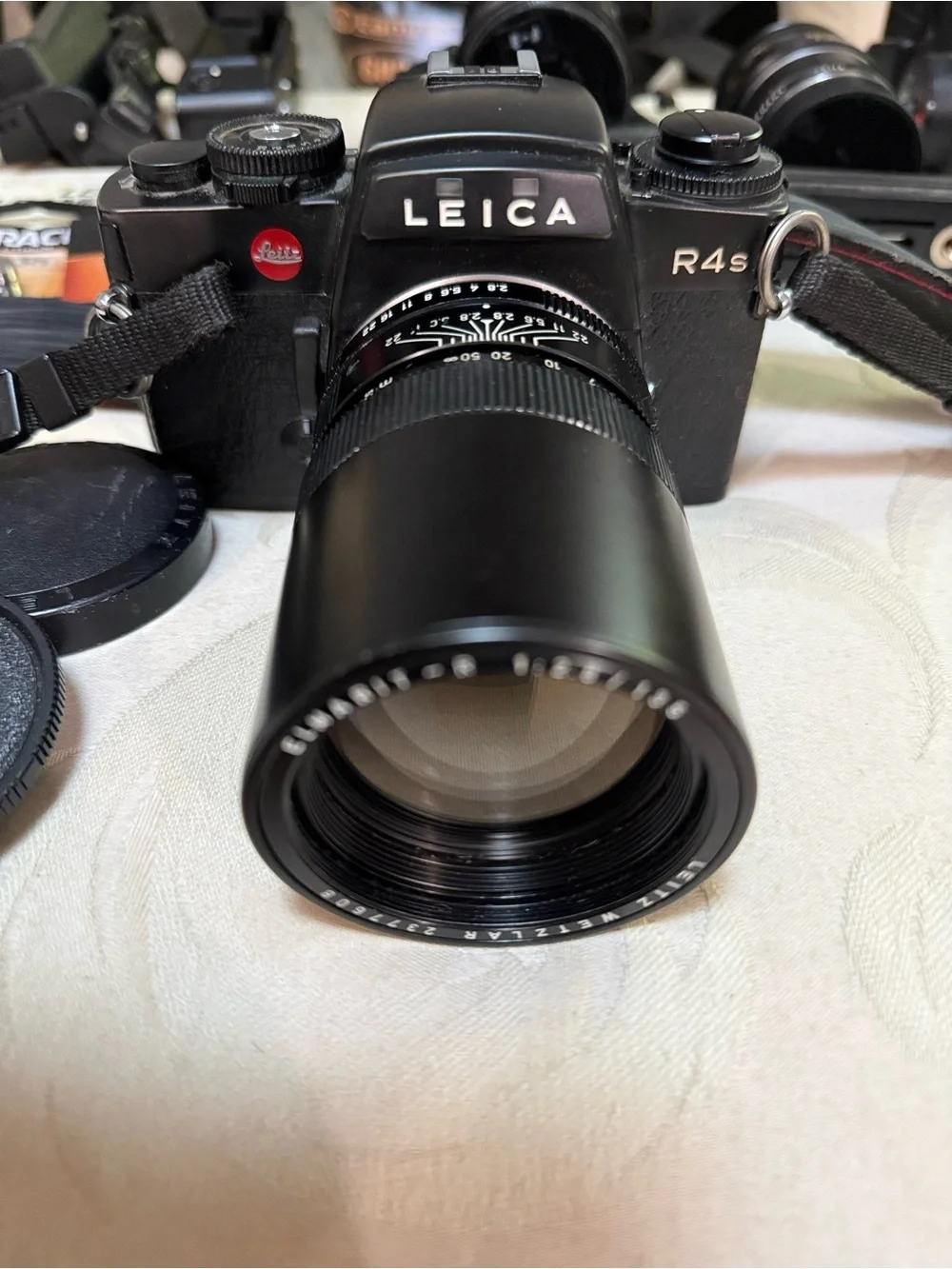 Leica R4s Camera Kit Elmarit-R 135mm Leitz Lens Flash Tested Working